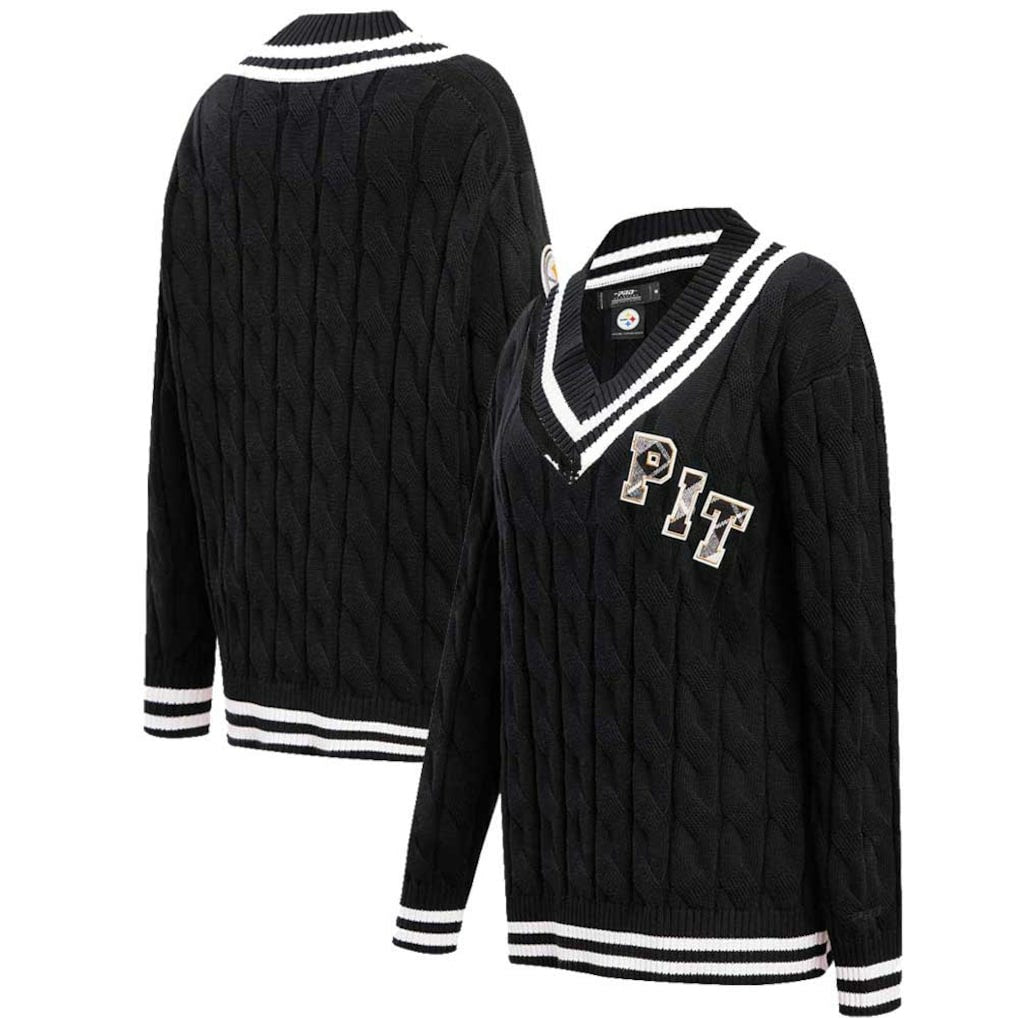 Pittsburgh Steelers  Pro Standard Women's Prep V-Neck Pullover Sweater