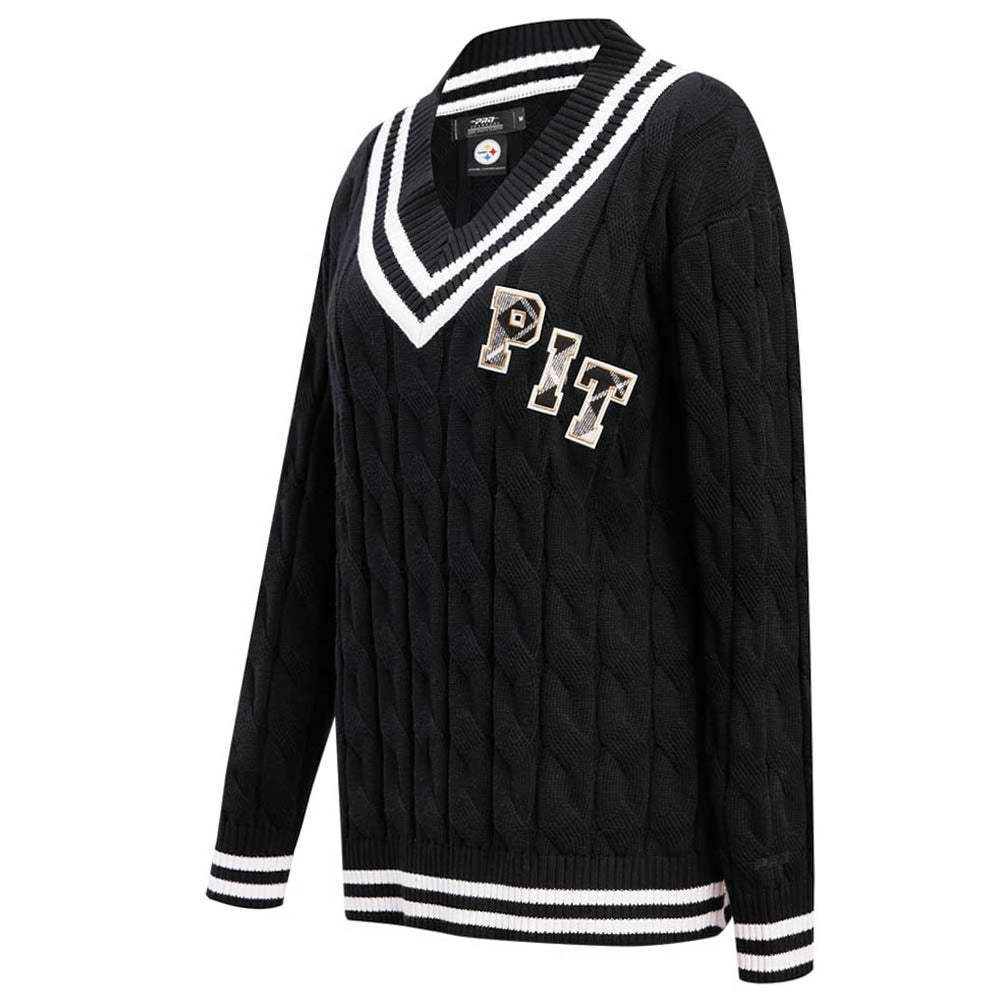 Pittsburgh Steelers  Pro Standard Women's Prep V-Neck Pullover Sweater