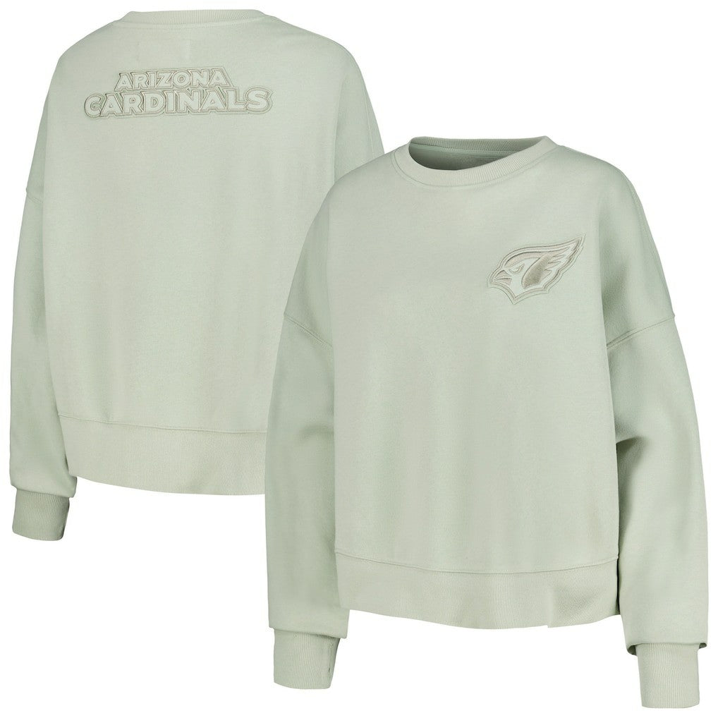 Arizona Cardinals  Pro Standard Women's Oversized Cropped Neutral Pullover Sweatshirt