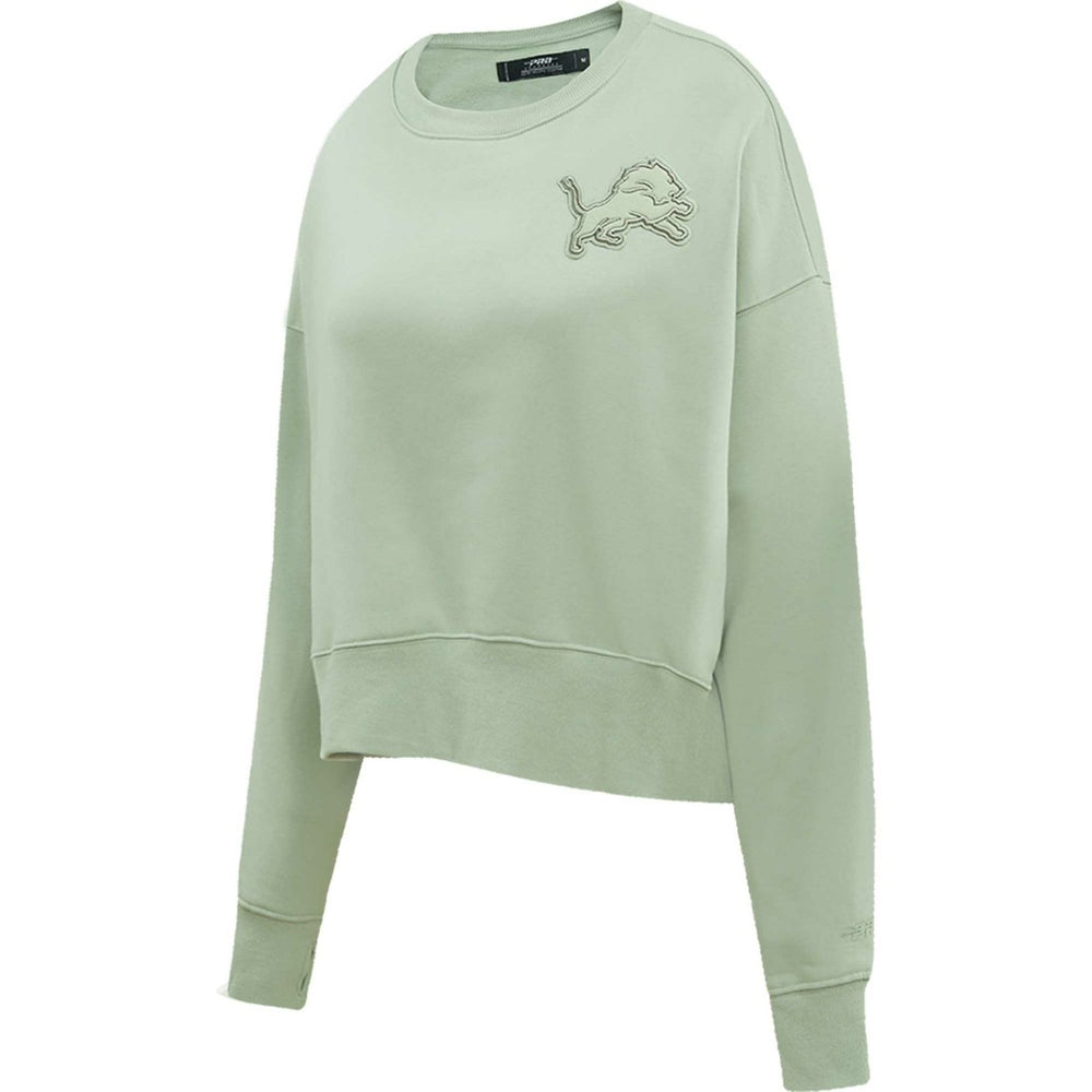 Detroit Lions  Pro Standard Women's Oversized Cropped Neutral Pullover Sweatshirt