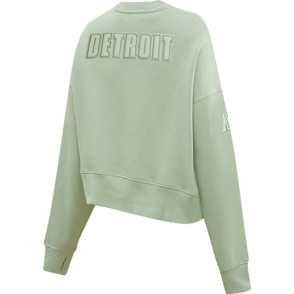 Detroit Lions  Pro Standard Women's Oversized Cropped Neutral Pullover Sweatshirt