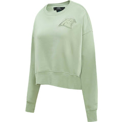 Carolina Panthers  Pro Standard Women's Oversized Cropped Neutral Pullover Sweatshirt