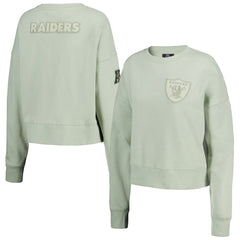 Las Vegas Raiders  Pro Standard Women's Oversized Cropped Neutral Pullover Sweatshirt