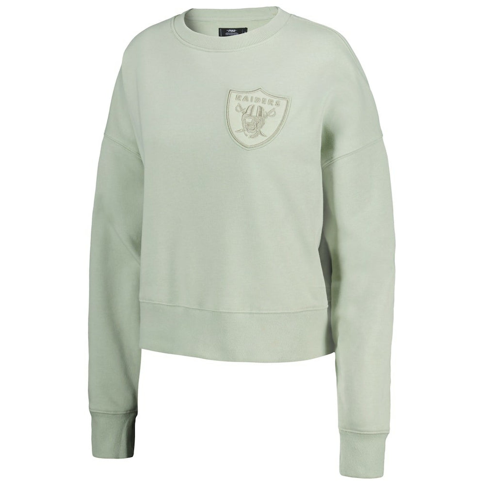 Las Vegas Raiders  Pro Standard Women's Oversized Cropped Neutral Pullover Sweatshirt