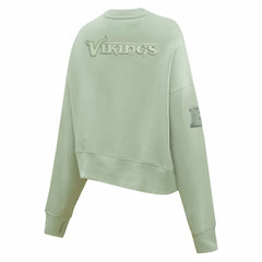 Minnesota Vikings  Pro Standard Women's Oversized Cropped Neutral Pullover Sweatshirt