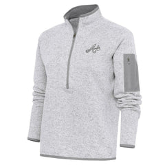 Atlanta Braves Antigua Women's Brushed Metallic Fortune Half-Zip Pullover Jacket | MLB New