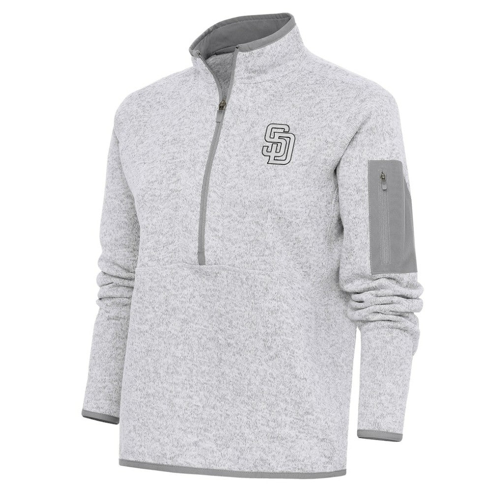 San Diego Padres Antigua Women's Brushed Metallic Fortune Half-Zip Pullover Jacket | MLB Near me