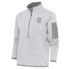 San Diego Padres Antigua Women's Brushed Metallic Fortune Half-Zip Pullover Jacket | MLB Near me