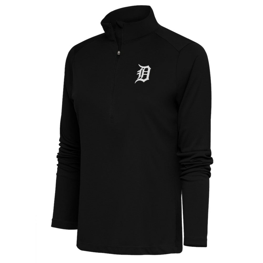 Detroit Tigers Antigua Women's Brushed Metallic Tribute Half-Zip Pullover Top | MLB Sale