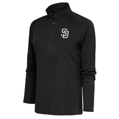 San Diego Padres Antigua Women's Brushed Metallic Tribute Half-Zip Pullover Top | MLB Shop