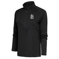 St. Louis Cardinals Antigua Women's Brushed Metallic Tribute Half-Zip Pullover Top | MLB Outlet