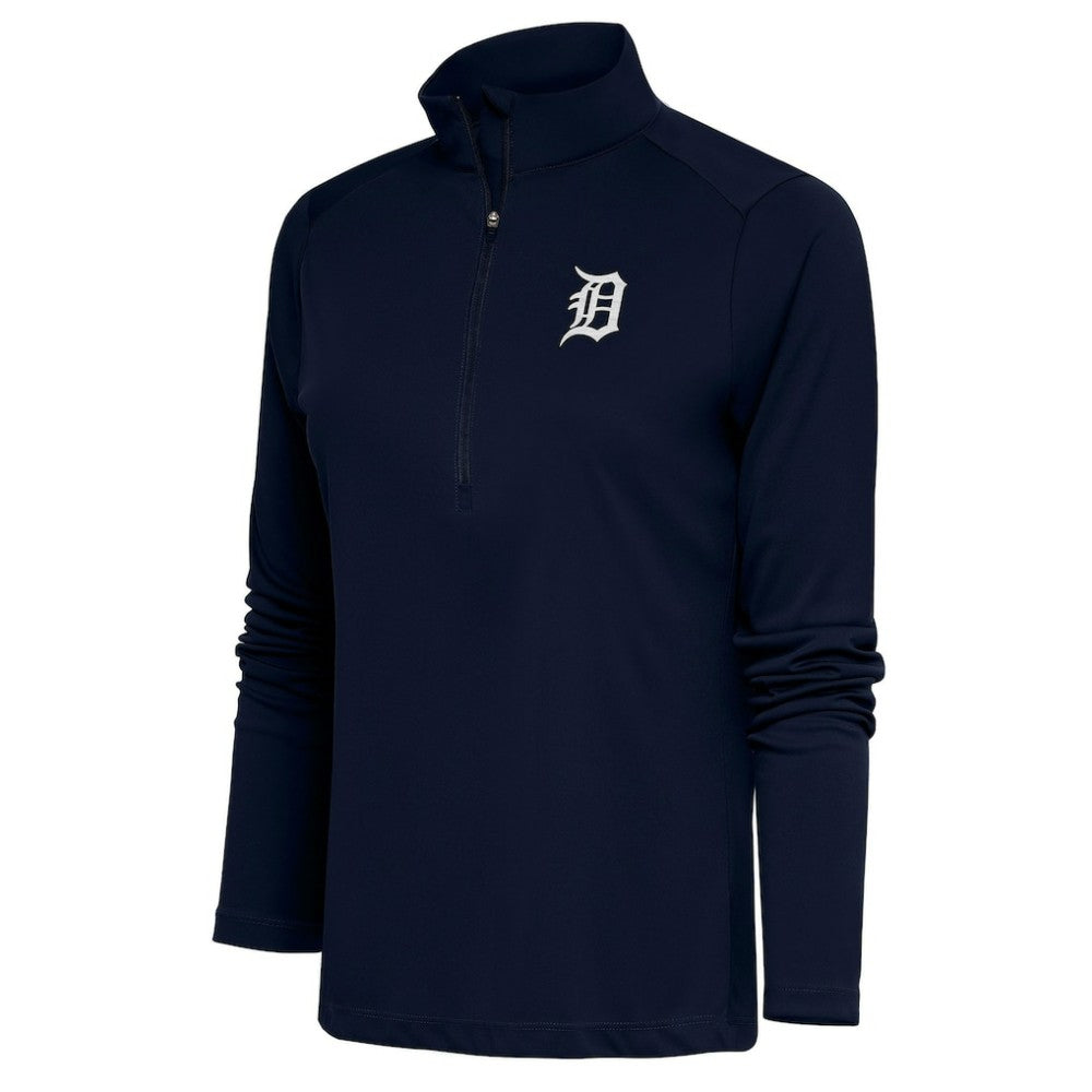 Detroit Tigers Antigua Women's Brushed Metallic Tribute Half-Zip Pullover Top | MLB For sale