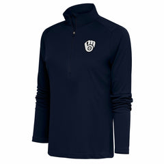 Milwaukee Brewers Antigua Women's Brushed Metallic Tribute Half-Zip Pullover Top | MLB Sale
