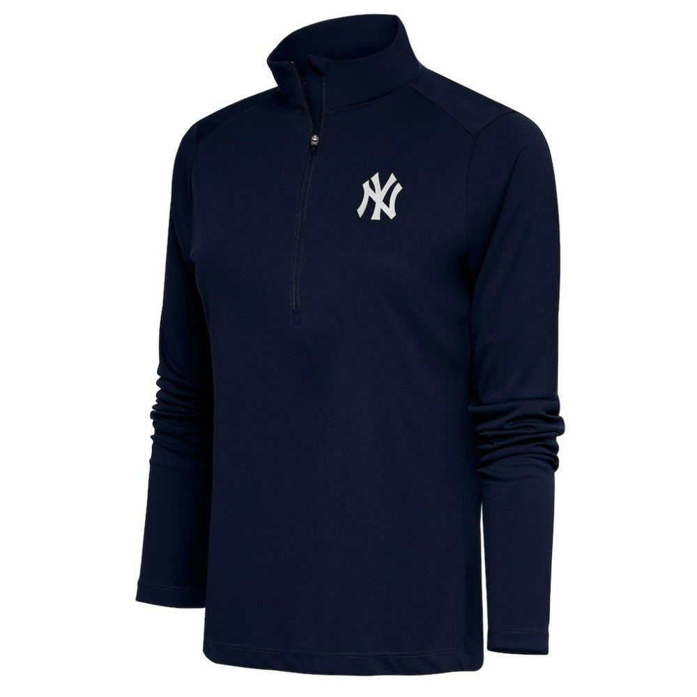 New York Yankees Antigua Women's Brushed Metallic Tribute Half-Zip Pullover Top | MLB Sale