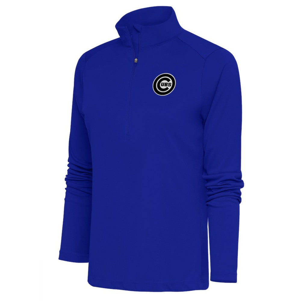 Chicago Cubs Antigua Women's Brushed Metallic Tribute Half-Zip Pullover Top | MLB Near me