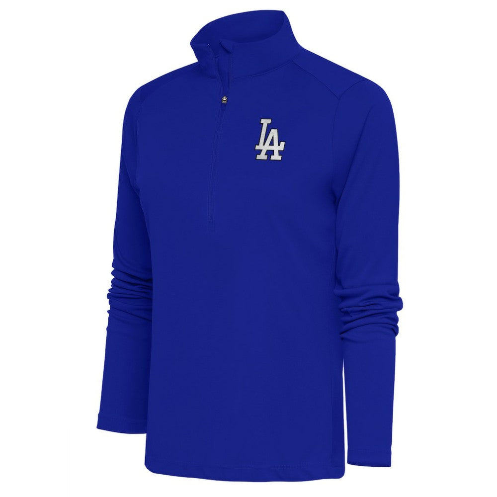 Los Angeles Dodgers Antigua Women's Brushed Metallic Tribute Half-Zip Pullover Top | MLB Outlet