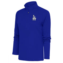 Los Angeles Dodgers Antigua Women's Brushed Metallic Tribute Half-Zip Pullover Top | MLB Outlet