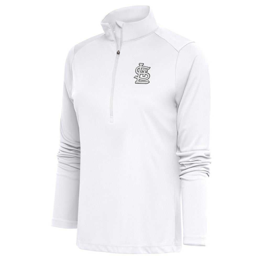 St. Louis Cardinals Antigua Women's Brushed Metallic Tribute Half-Zip Pullover Top | MLB US