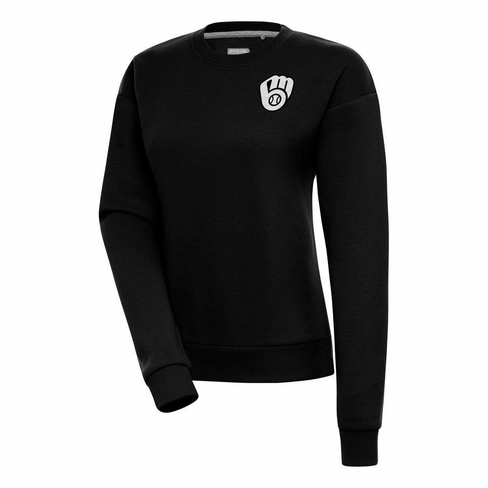 Milwaukee Brewers Antigua Women's Brushed Metallic Victory Pullover Sweatshirt | MLB US