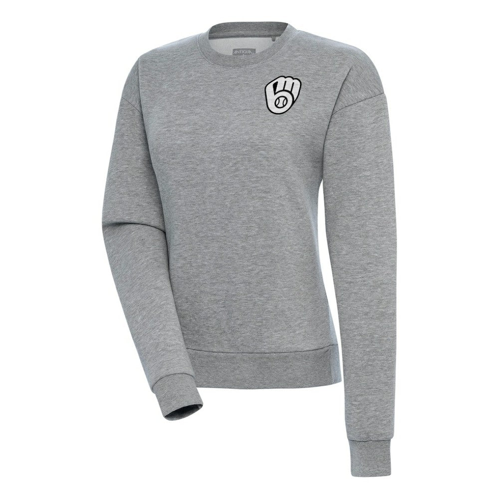 Milwaukee Brewers Antigua Women's Brushed Metallic Victory Pullover Sweatshirt | MLB New