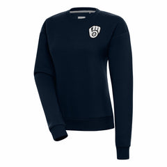 Milwaukee Brewers Antigua Women's Brushed Metallic Victory Pullover Sweatshirt | MLB Shop