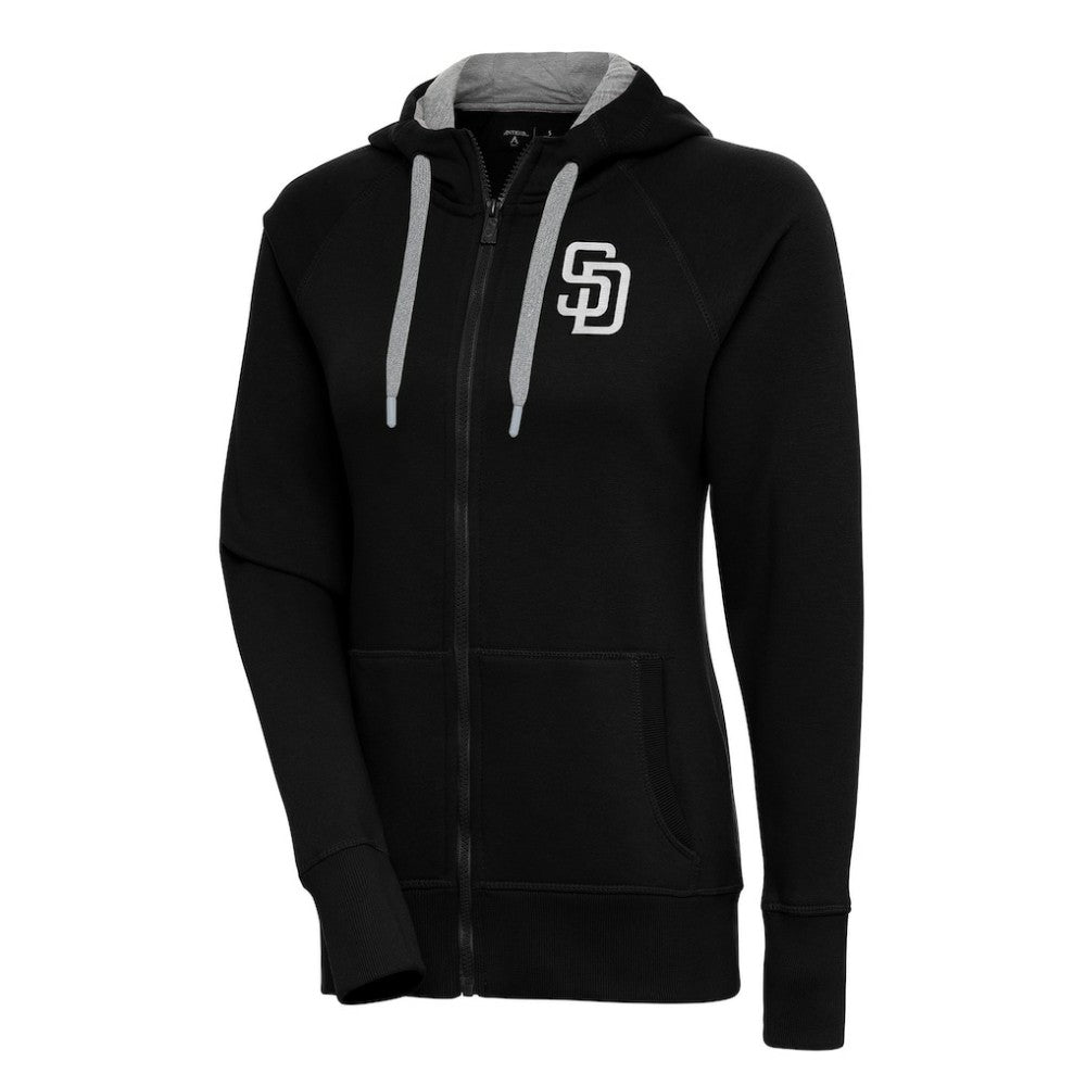 San Diego Padres Antigua Women's Brushed Metallic Victory Full-Zip Hoodie | MLB Online