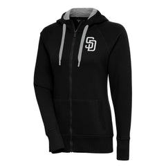 San Diego Padres Antigua Women's Brushed Metallic Victory Full-Zip Hoodie | MLB Online