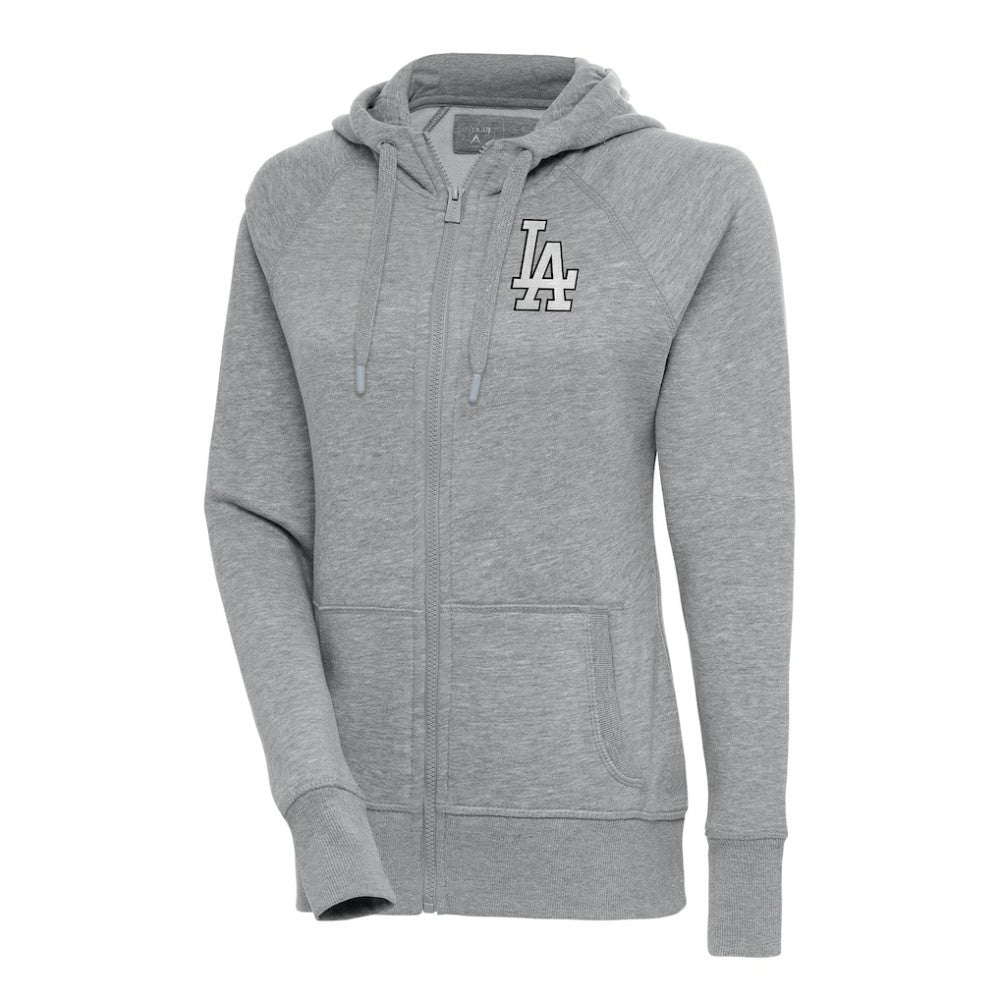 Los Angeles Dodgers Antigua Women's Brushed Metallic Victory Full-Zip Hoodie | MLB Discount