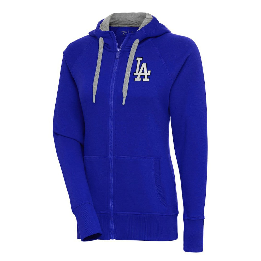 Los Angeles Dodgers Antigua Women's Brushed Metallic Victory Full-Zip Hoodie | MLB Discount