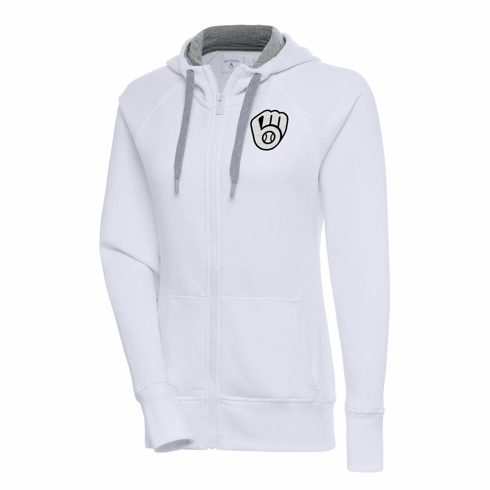 Milwaukee Brewers Antigua Women's Brushed Metallic Victory Full-Zip Hoodie | MLB Online