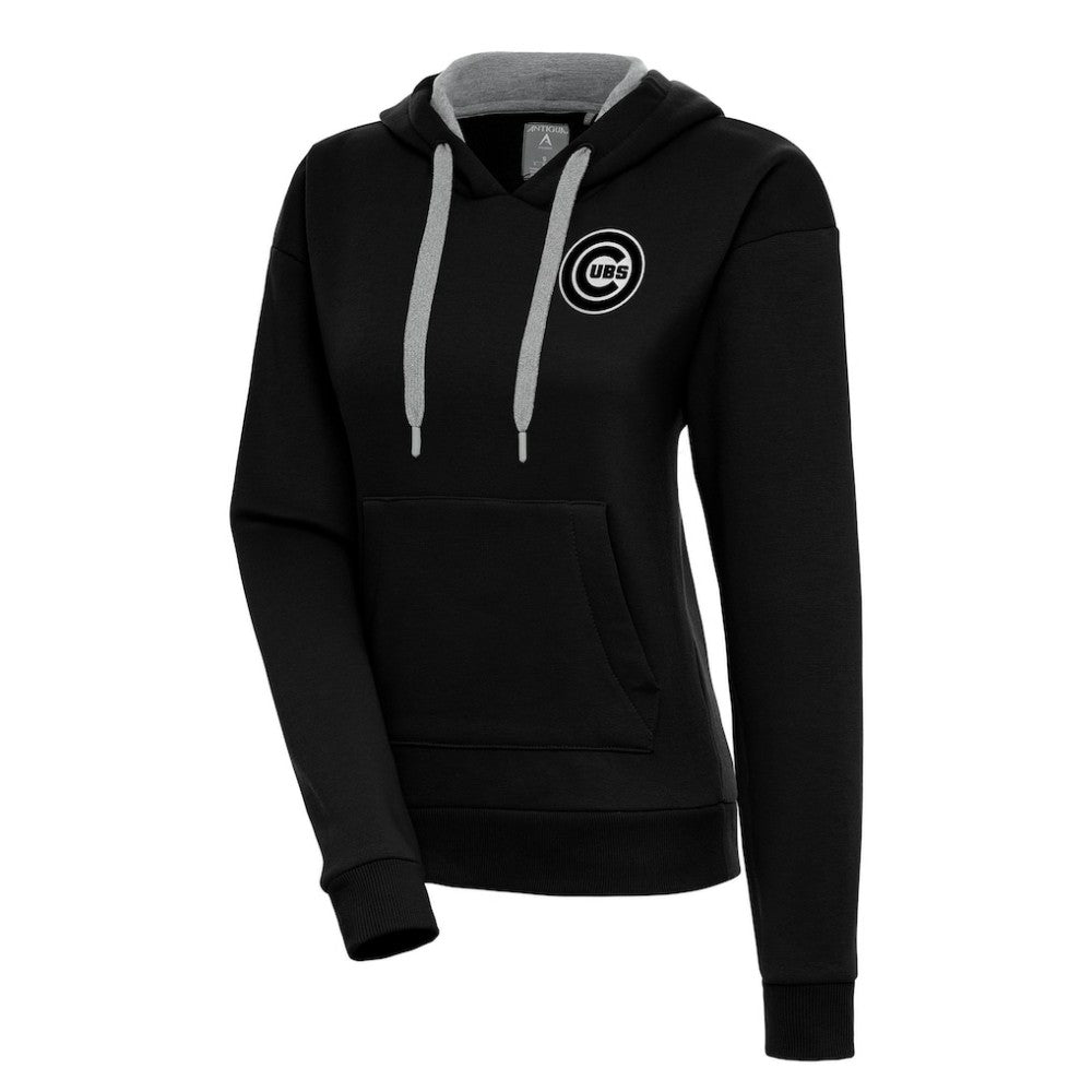 Chicago Cubs Antigua Women's Brushed Metallic Victory Pullover Hoodie | MLB US