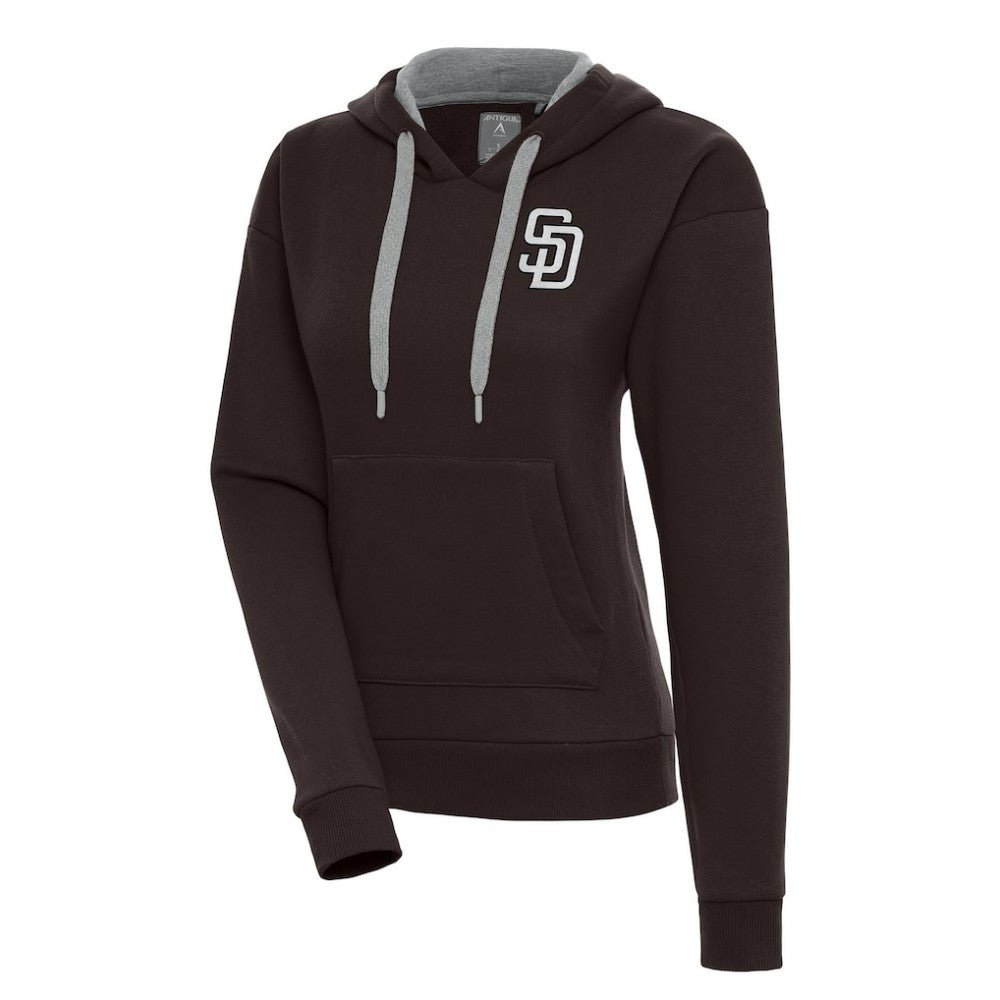San Diego Padres Antigua Women's Brushed Metallic Victory Pullover Hoodie | MLB Outlet
