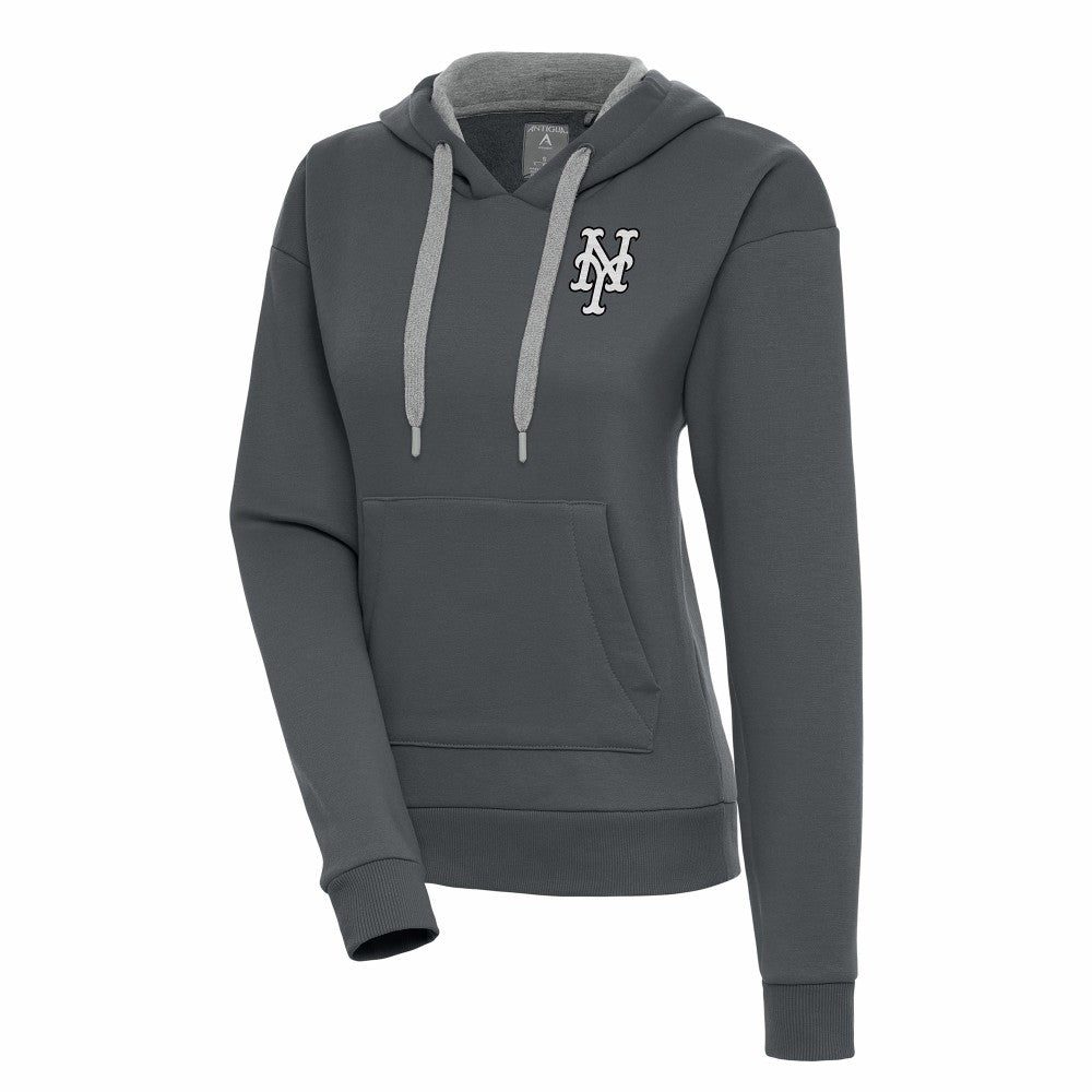 New York Mets Antigua Women's Brushed Metallic Victory Pullover Hoodie | MLB Outlet