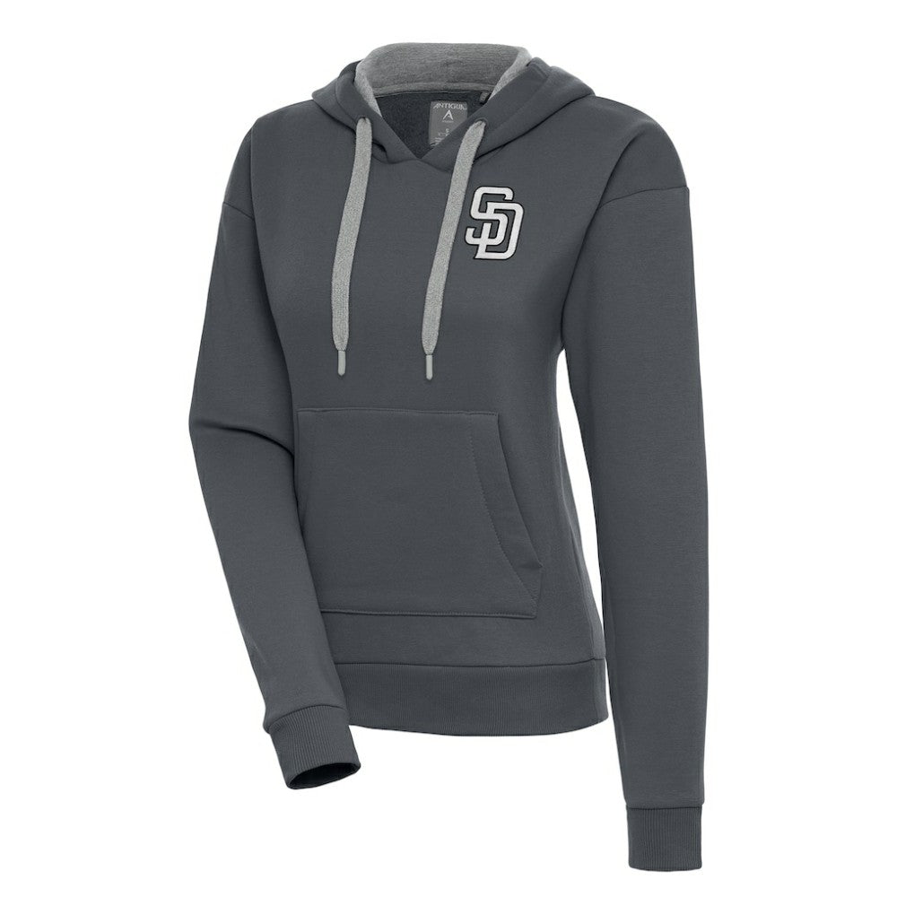 San Diego Padres Antigua Women's Brushed Metallic Victory Pullover Hoodie | MLB On Sale