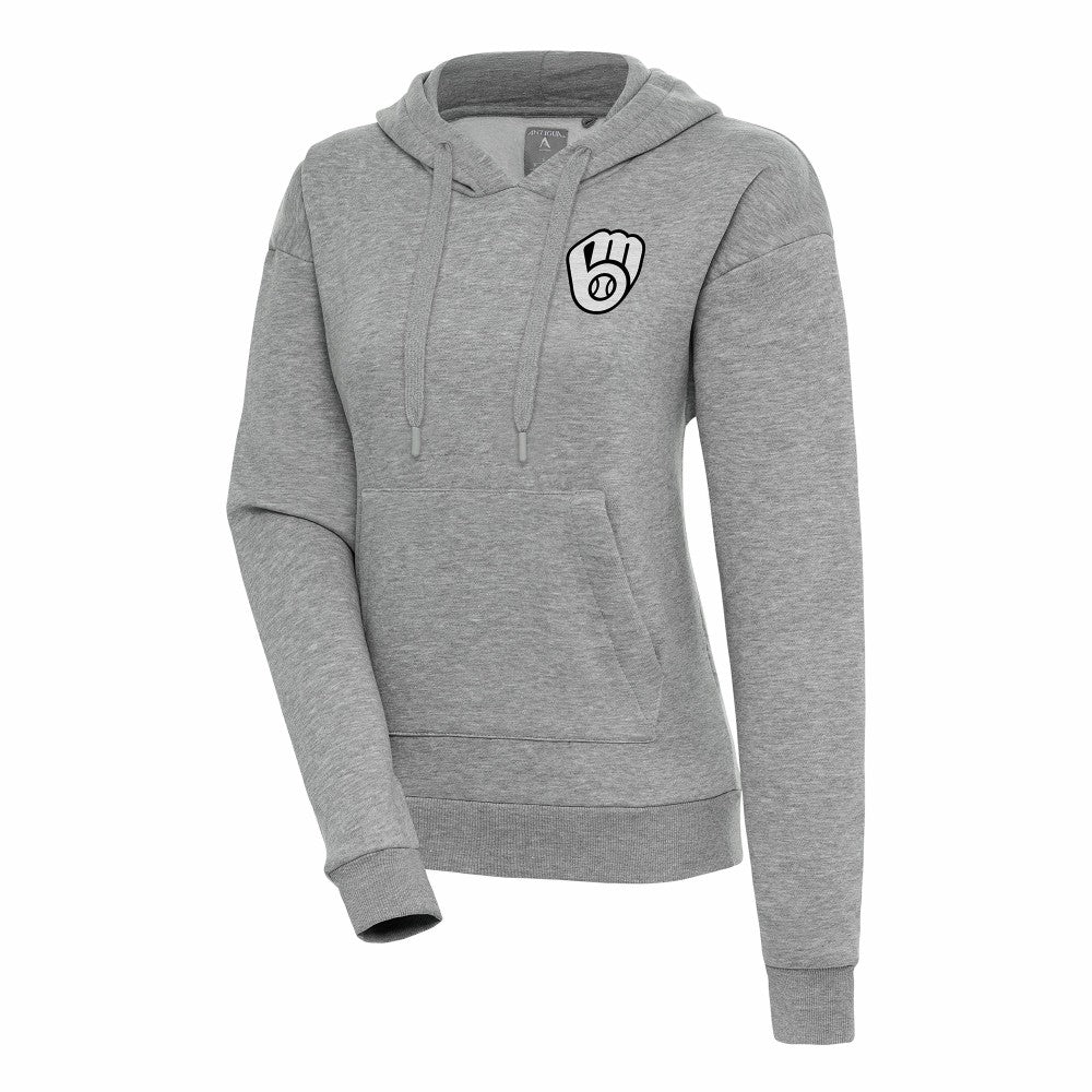 Milwaukee Brewers Antigua Women's Brushed Metallic Victory Pullover Hoodie | MLB Sale