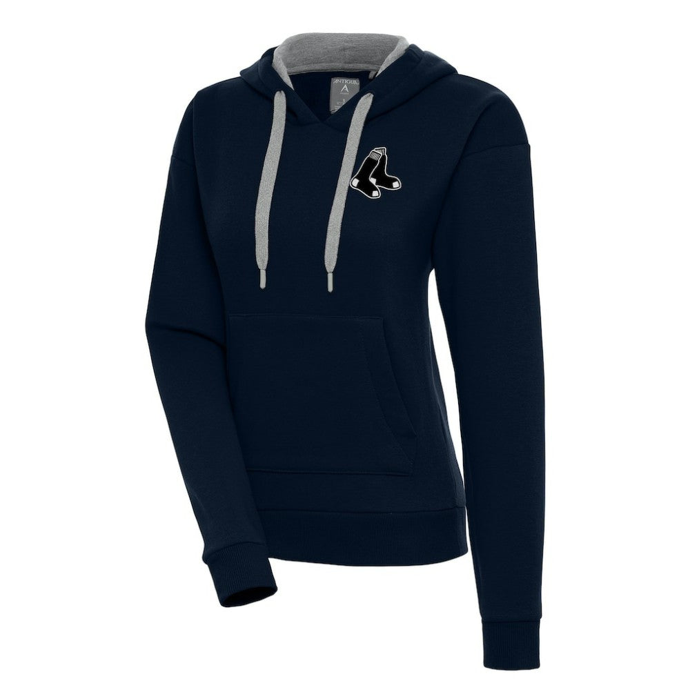 Boston Red Sox Antigua Women's Brushed Metallic Victory Pullover Hoodie | MLB Shop