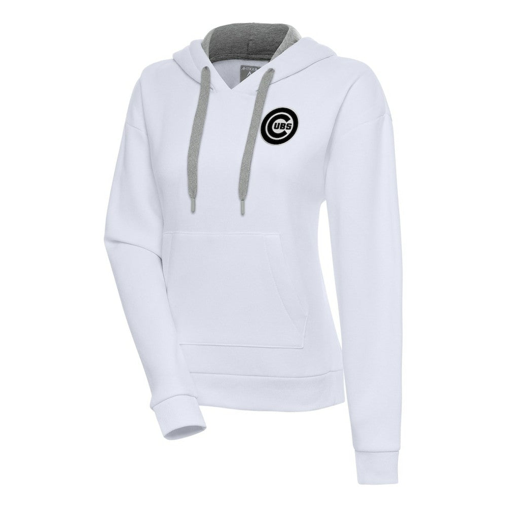 Chicago Cubs Antigua Women's Brushed Metallic Victory Pullover Hoodie | MLB Shop