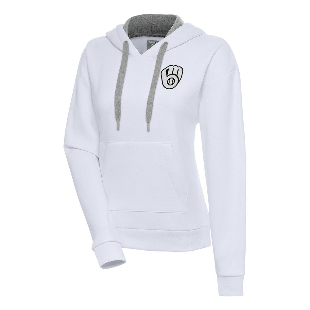 Milwaukee Brewers Antigua Women's Brushed Metallic Victory Pullover Hoodie | MLB Online