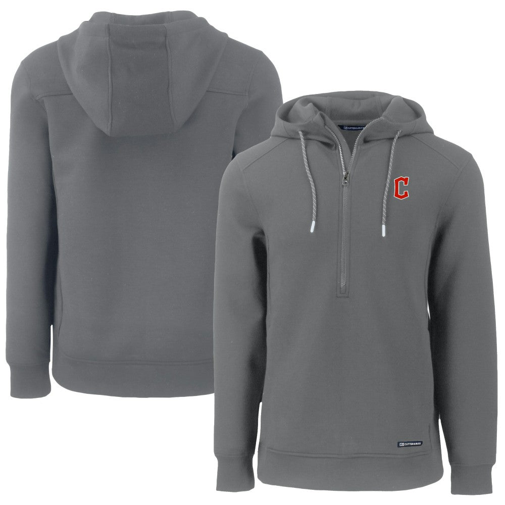 Cleveland Guardians Cutter & Buck Roam Eco Half-Zip Recycled Pullover Hoodie | MLB For sale