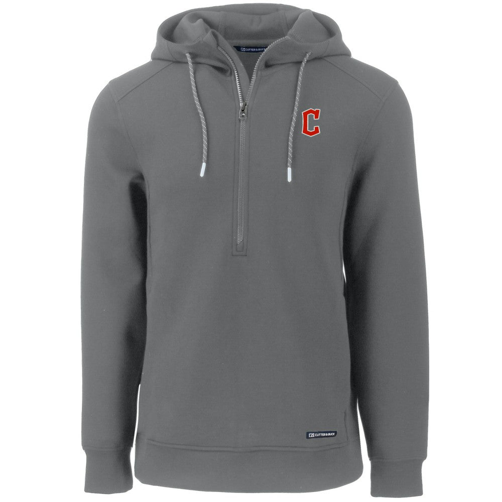 Cleveland Guardians Cutter & Buck Roam Eco Half-Zip Recycled Pullover Hoodie | MLB For sale