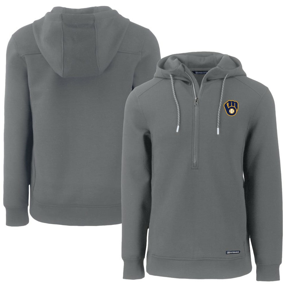 Milwaukee Brewers Cutter & Buck Roam Eco Half-Zip Recycled Pullover Hoodie | MLB Near me