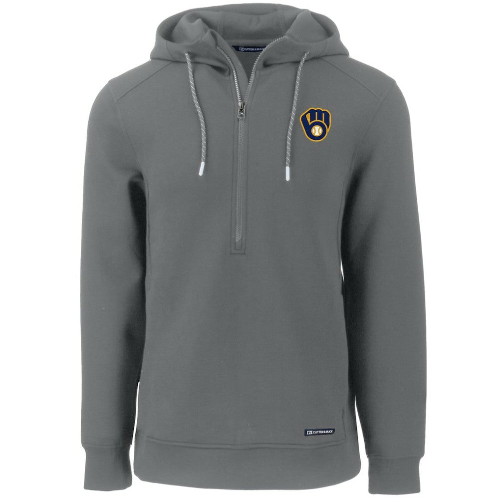 Milwaukee Brewers Cutter & Buck Roam Eco Half-Zip Recycled Pullover Hoodie | MLB Near me