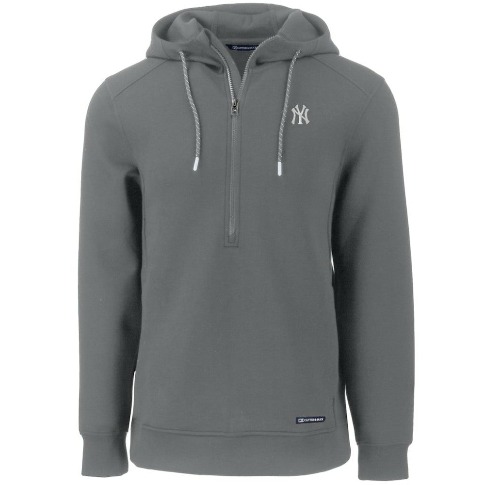 New York Yankees Cutter & Buck Roam Eco Half-Zip Recycled Pullover Hoodie | MLB On Sale