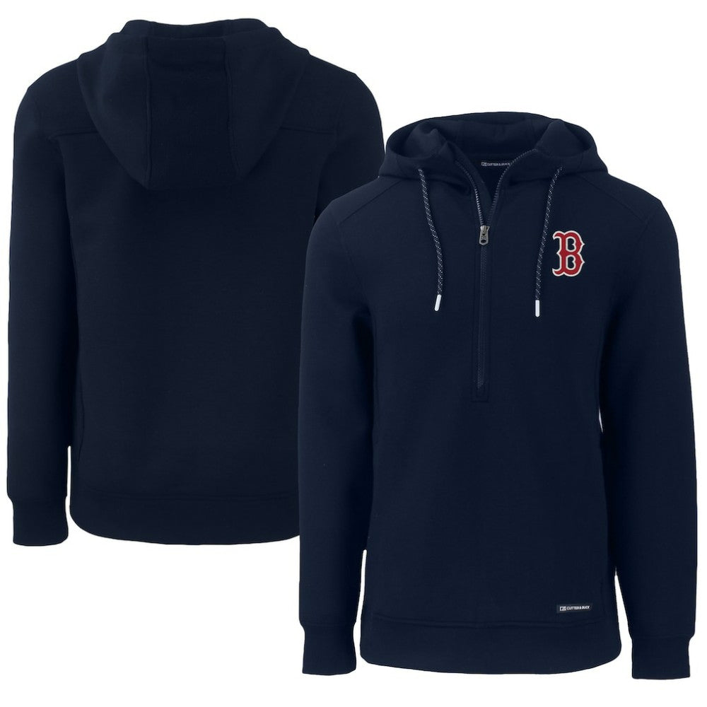 Boston Red Sox Cutter & Buck Roam Eco Half-Zip Recycled Pullover Hoodie | MLB Sale