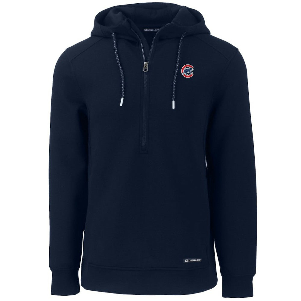 Chicago Cubs Cutter & Buck Roam Eco Half-Zip Recycled Pullover Hoodie | MLB Sale
