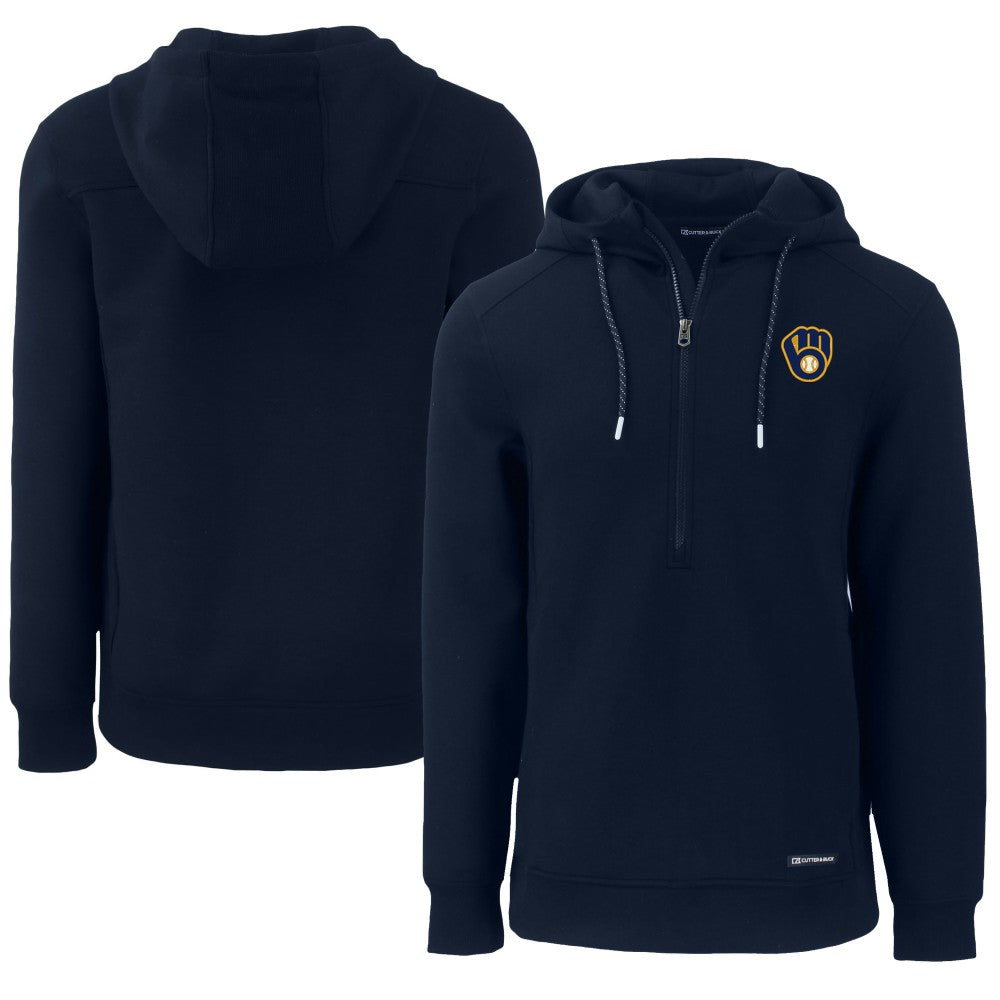 Milwaukee Brewers Cutter & Buck Roam Eco Half-Zip Recycled Pullover Hoodie | MLB Near me