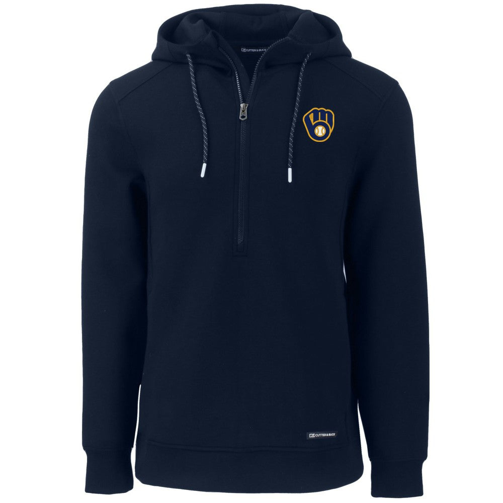 Milwaukee Brewers Cutter & Buck Roam Eco Half-Zip Recycled Pullover Hoodie | MLB Near me