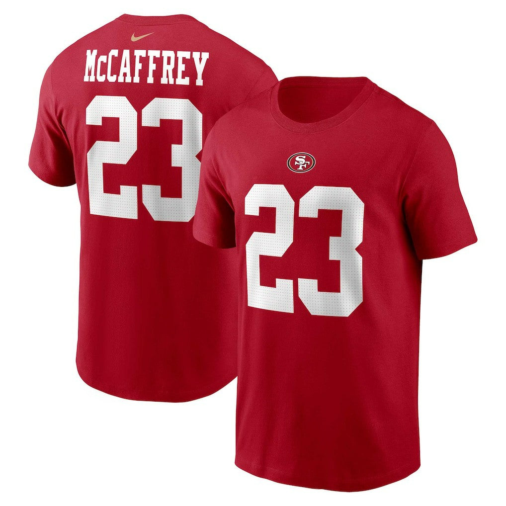 San Francisco 49ers Nike Christian McCaffrey  Player Name & Number T-Shirt