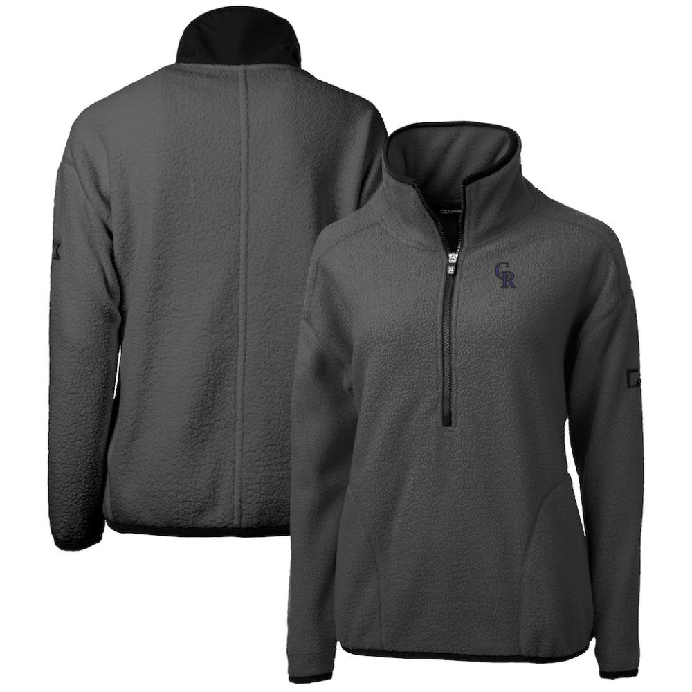 Colorado Rockies Cutter & Buck Women's Roam Cascade Eco Sherpa Fleece Half-Zip Pullover Jacket | MLB US