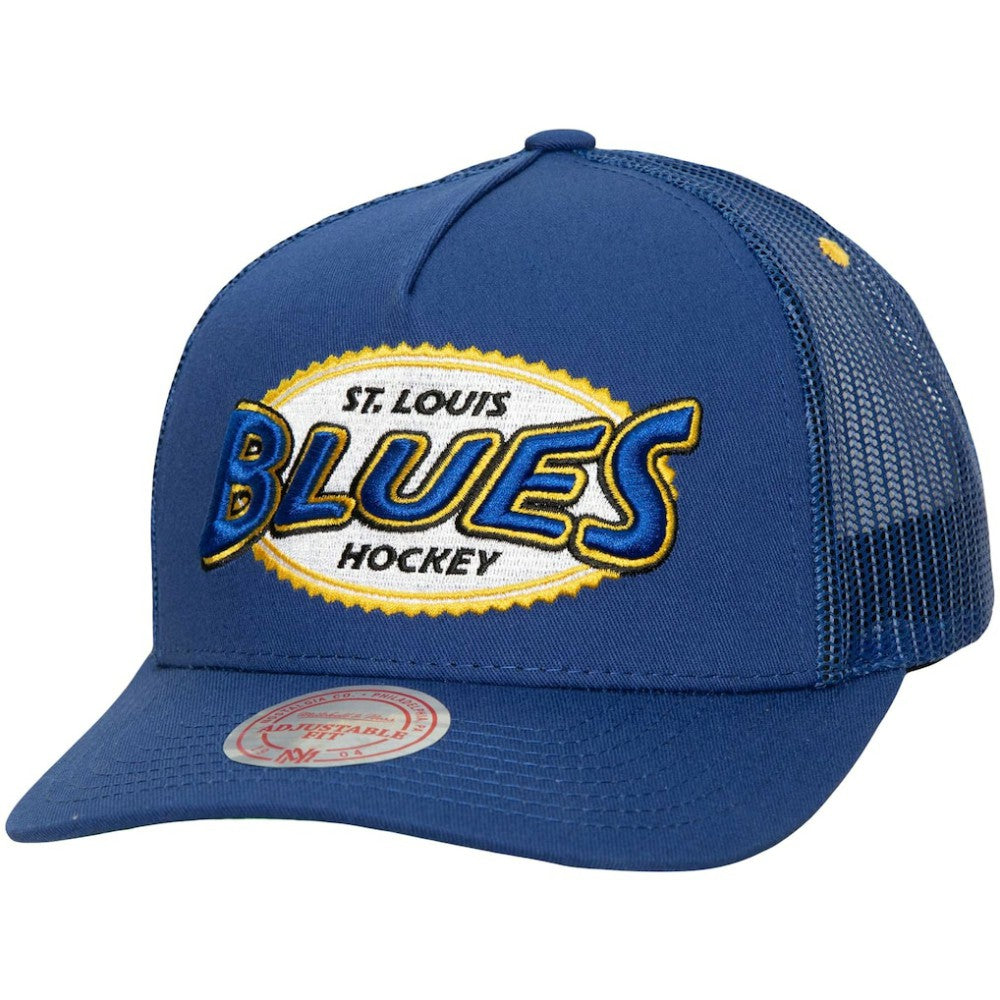 St. Louis Blues Mitchell & Ness Team Seal Trucker Snapback Hat Discount